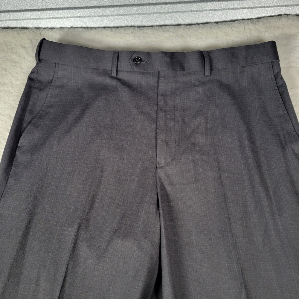 Roundtree & Yorke Dress Pants Mens 38x30 actual(38x32)Charcoal Gray Travel Smart - Picture 2 of 9